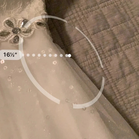 White Lace Wedding Dress Diamonds & Crystal Embellished Long Wedding Dress New - Picture 16 of 16